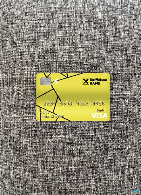 Download Croatia Raiffeisen bank visa debit card photolook front Photoshop template